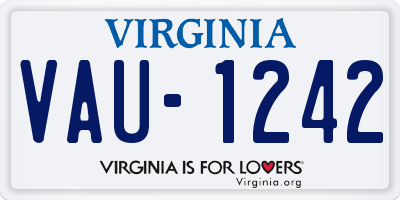 VA license plate VAU1242