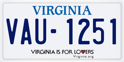 VA license plate VAU1251