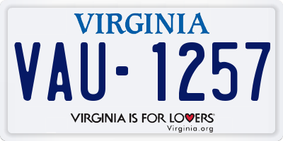 VA license plate VAU1257