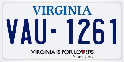 VA license plate VAU1261