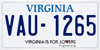 VA license plate VAU1265