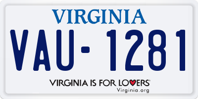 VA license plate VAU1281