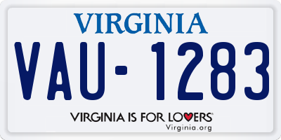 VA license plate VAU1283