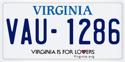 VA license plate VAU1286