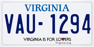 VA license plate VAU1294