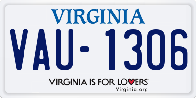 VA license plate VAU1306