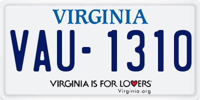 VA license plate VAU1310