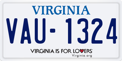 VA license plate VAU1324