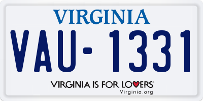 VA license plate VAU1331