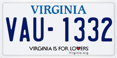 VA license plate VAU1332