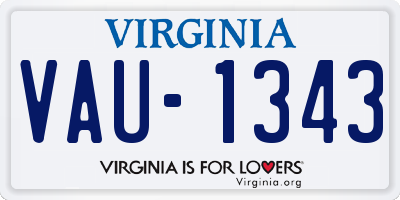 VA license plate VAU1343