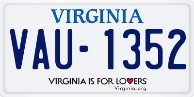 VA license plate VAU1352