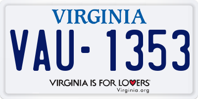 VA license plate VAU1353