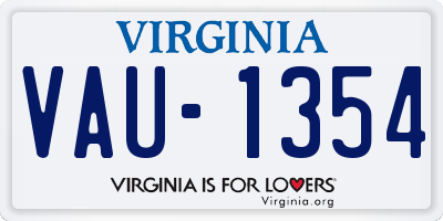 VA license plate VAU1354