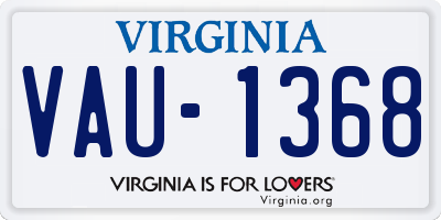 VA license plate VAU1368