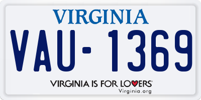 VA license plate VAU1369