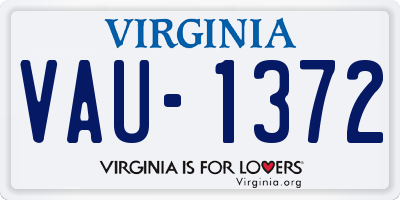 VA license plate VAU1372