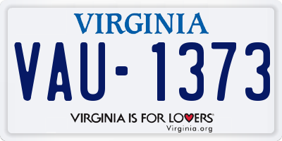 VA license plate VAU1373