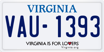 VA license plate VAU1393