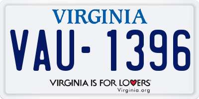 VA license plate VAU1396