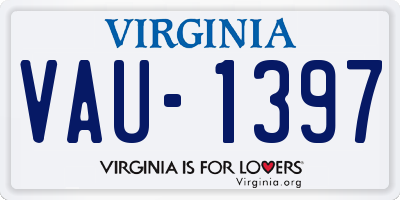 VA license plate VAU1397