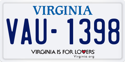 VA license plate VAU1398