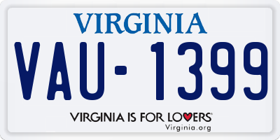VA license plate VAU1399