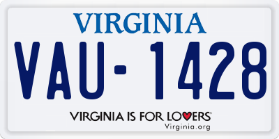 VA license plate VAU1428