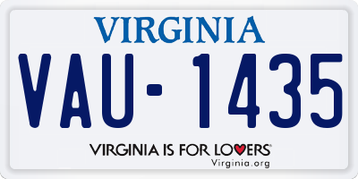 VA license plate VAU1435