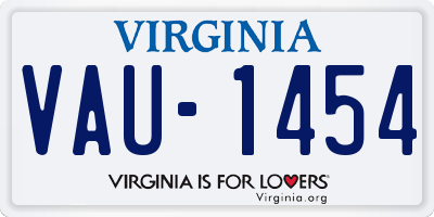 VA license plate VAU1454