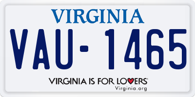 VA license plate VAU1465