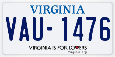 VA license plate VAU1476