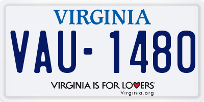 VA license plate VAU1480