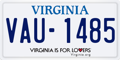 VA license plate VAU1485