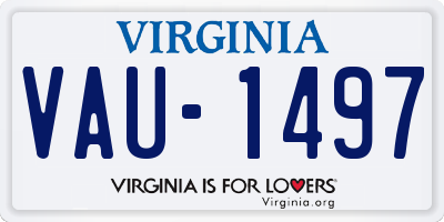 VA license plate VAU1497