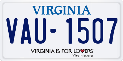 VA license plate VAU1507