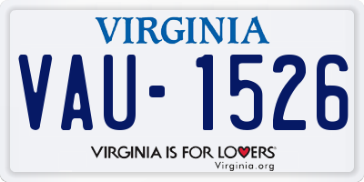 VA license plate VAU1526