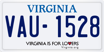 VA license plate VAU1528