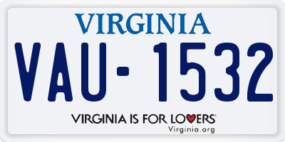 VA license plate VAU1532