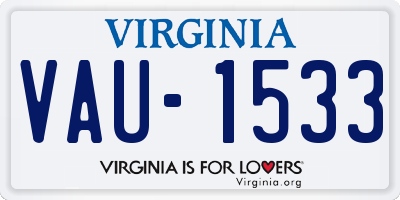 VA license plate VAU1533