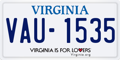 VA license plate VAU1535