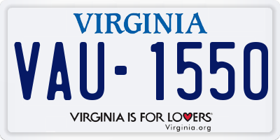 VA license plate VAU1550