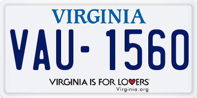 VA license plate VAU1560