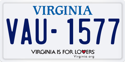 VA license plate VAU1577