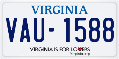 VA license plate VAU1588