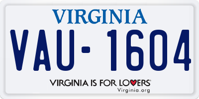 VA license plate VAU1604