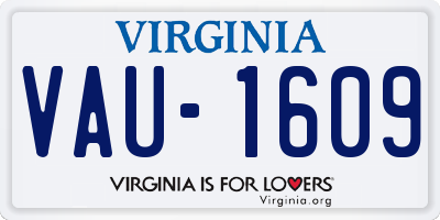 VA license plate VAU1609