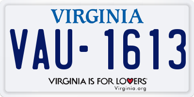 VA license plate VAU1613