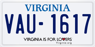 VA license plate VAU1617