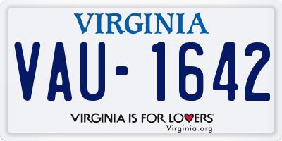 VA license plate VAU1642